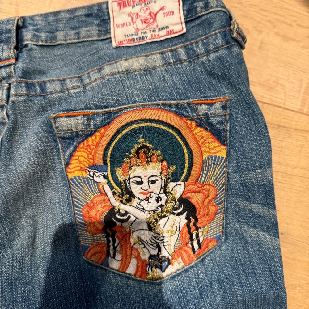 True Religion Blue Embroidered Women's Jeans
